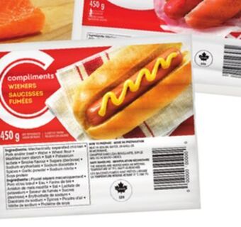 Sobeys Compliments regular or jumbo wieners offer