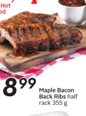 Sobeys Maple bacon back ribs half rack offer