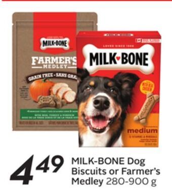 Sobeys Milk-bone dog biscuits or farmer's medley offer