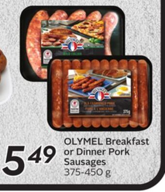 Sobeys Olymel breakfast or dinner pork sausages offer