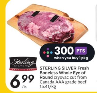 Sobeys Sterling silver fresh boneless whole eye of round offer