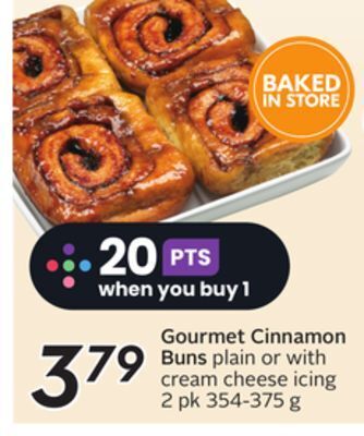 Sobeys Gourmet cinnamon buns offer