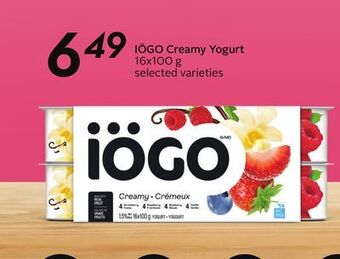 Sobeys Iögo creamy yogurt offer
