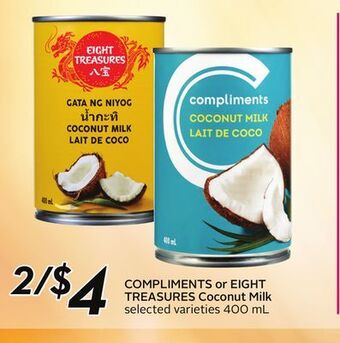 Sobeys Compliments or eight treasures coconut milk offer