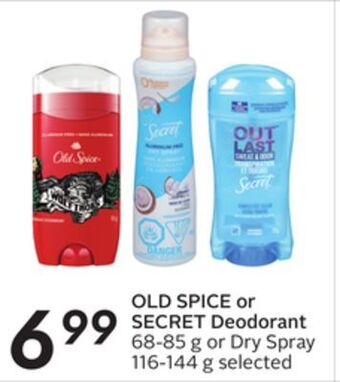Sobeys Old spice or secret deodorant offer