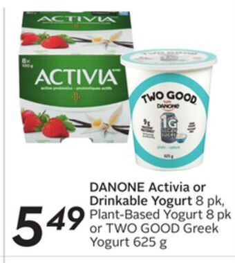 Sobeys Danone activia or drinkable yogurt offer