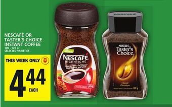 Food Basics Nescafé or taster's choice instant coffee offer