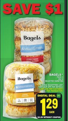 Food Basics Bagels* offer