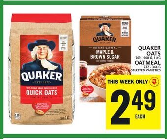 Food Basics Quaker oats or oatmeal offer
