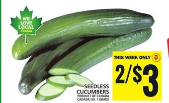 Food Basics Seedless cucumbers offer