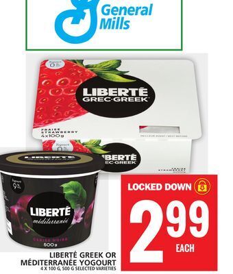 Food Basics Liberté greek or méditerranée yogourt offer