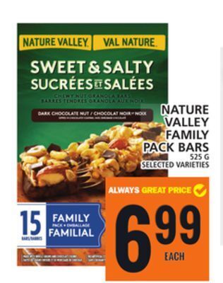 Food Basics Nature valley family pack bars offer