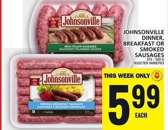 Food Basics Johnsonville dinner, breakfast or smoked sausages offer