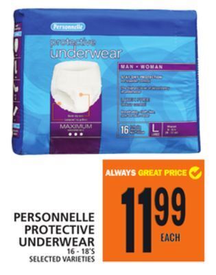 Food Basics Personnelle protective underwear offer