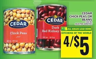 Food Basics Cedar chick peas or beans offer