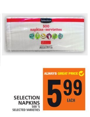 Food Basics Selection napkins offer