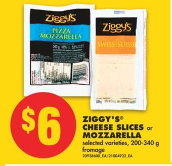 No Frills Ziggy's®® cheese slices or mozzarella, 200-340 g offer