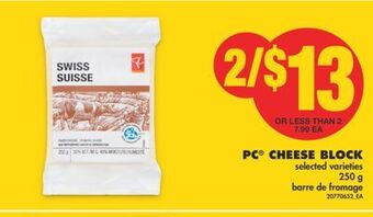 No Frills Pc® cheese block, 250 g offer