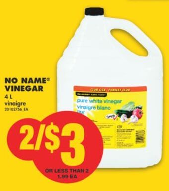 No Frills No name® vinegar, 4 l offer