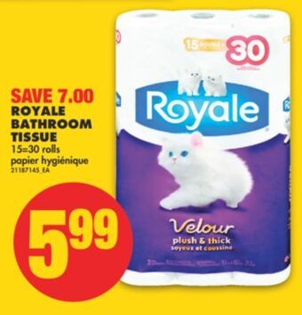No Frills Royale bathroom tissue, 15=30 rolls offer