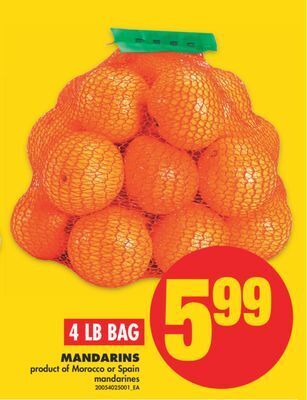 No Frills Mandarins, 4 lb bag offer