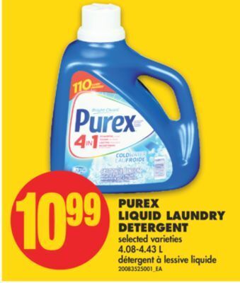 No Frills Purex liquid laundry detergent, 4.08-4.43 l offer