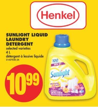 No Frills Sunlight liquid laundry detergent offer