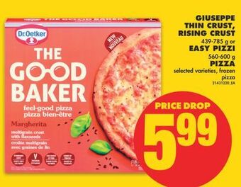 No Frills Giuseppe thin crust, rising crust 439-785 g or easy pizzi 560-600 g pizza offer