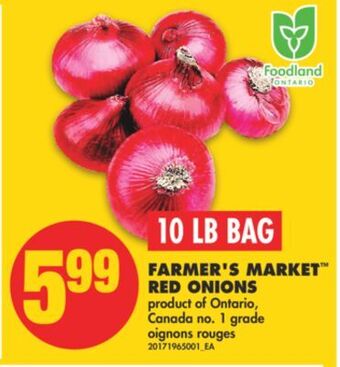 No Frills Farmer's market™ red onions, 10 lb bag offer