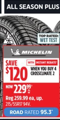 Canadian Tire Michelin road rated 95.3^ tire offer