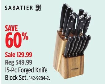 Canadian Tire Sabatier 15-pc forged knife block set offer