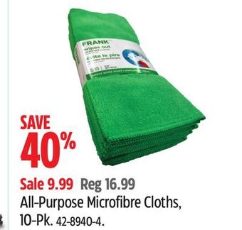 Canadian Tire Frank all-purpose microfibre cloths, 10-pk offer