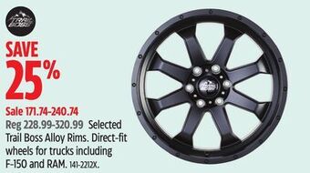 Canadian Tire Trail boss alloy rims offer