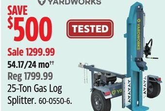 Canadian Tire Yardworks 25-ton gas log splitter offer