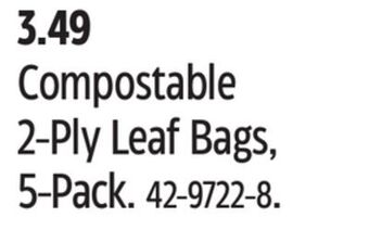 Canadian Tire Compostable 2-ply leaf bags, 5-pack. offer