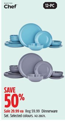 Canadian Tire Master chef dinnerware set offer