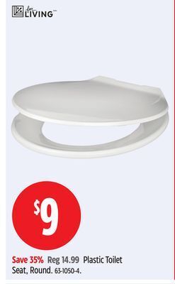 Canadian Tire For living plastic toilet seat, round offer