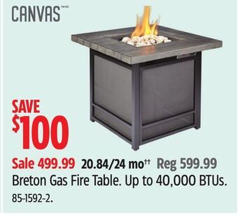 Canadian Tire Canvas breton gas fire table offer