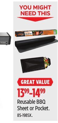 Canadian Tire Cookina reusable bbq sheet or pocket offer