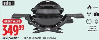 Canadian Tire Weber q1200 portable grill offer