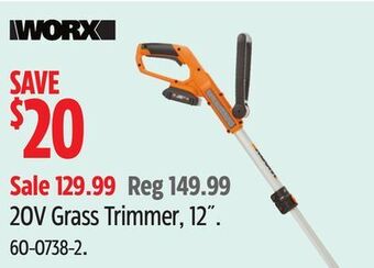 Canadian Tire Worx 20v grass trimmer, 12 offer