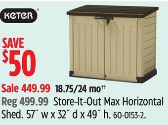 Canadian Tire Keter store-it-out max horizontal shed offer