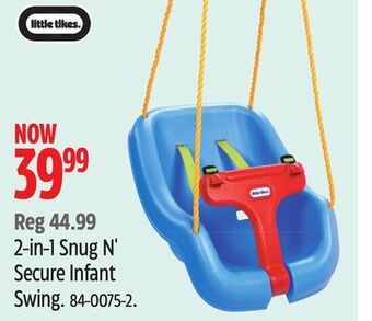 Canadian Tire Little tikes 2-in-1 snug n' secure infant swing offer