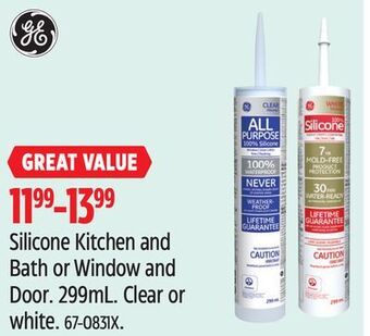 Canadian Tire Ge silicone kitchen and bath or window and door offer