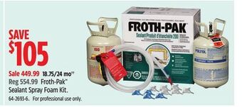 Canadian Tire Froth-pak sealant spray foam kit offer