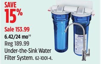 Canadian Tire Rainfresh under-the-sink water filter system offer