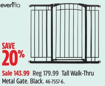 Canadian Tire Evenflo tall walk-thru metal gate offer