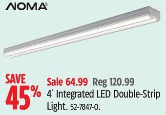 Canadian Tire Noma 4' integrated led double-strip light offer