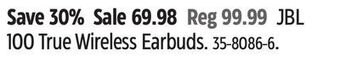 Canadian Tire Jbl 100 true wireless earbuds offer