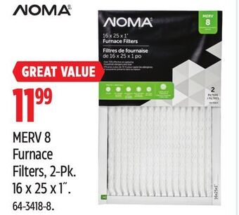 Canadian Tire Noma merv 8 furnace filters, 2-pk offer